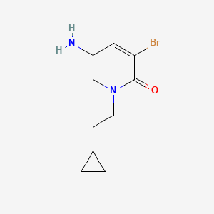 molecular formula C10H13BrN2O B13320550 5-Amino-3-bromo-1-(2-cyclopropylethyl)-1,2-dihydropyridin-2-one 