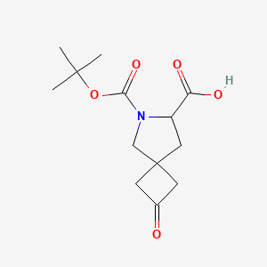 molecular formula C13H19NO5 B13320557 6-(tert-Butoxycarbonyl)-2-oxo-6-azaspiro[3.4]octane-7-carboxylic acid 