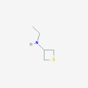 molecular formula C5H11NS B13320664 N-Ethylthietan-3-amine 