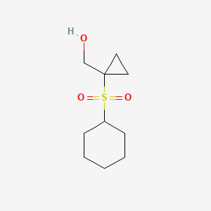 molecular formula C10H18O3S B13320678 (1-(Cyclohexylsulfonyl)cyclopropyl)methanol 