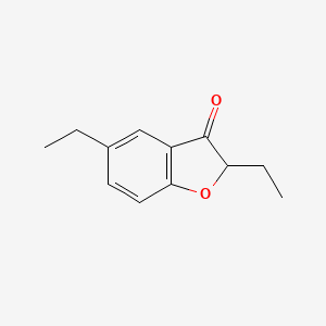 molecular formula C12H14O2 B13320685 2,5-Diethyl-2,3-dihydro-1-benzofuran-3-one 