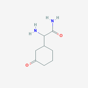 molecular formula C8H14N2O2 B13320688 2-Amino-2-(3-oxocyclohexyl)acetamide 