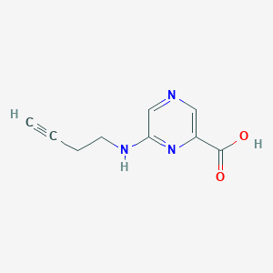 molecular formula C9H9N3O2 B13320723 6-[(But-3-YN-1-YL)amino]pyrazine-2-carboxylic acid 