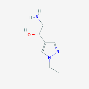 molecular formula C7H13N3O B13320727 (1S)-2-amino-1-(1-ethyl-1H-pyrazol-4-yl)ethan-1-ol 