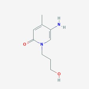 molecular formula C9H14N2O2 B13320739 5-Amino-1-(3-hydroxypropyl)-4-methyl-1,2-dihydropyridin-2-one 