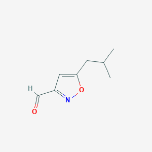 molecular formula C8H11NO2 B13320765 5-(2-Methylpropyl)-1,2-oxazole-3-carbaldehyde 