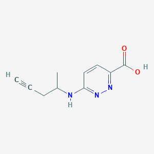 molecular formula C10H11N3O2 B13320818 6-[(Pent-4-yn-2-yl)amino]pyridazine-3-carboxylic acid 