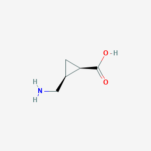 molecular formula C5H9NO2 B13320879 (1R,2S)-2-(aminomethyl)cyclopropanecarboxylic acid 