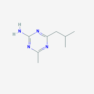 molecular formula C8H14N4 B13320927 4-Methyl-6-(2-methylpropyl)-1,3,5-triazin-2-amine 