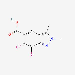 molecular formula C10H8F2N2O2 B13320936 6,7-Difluoro-2,3-dimethyl-2H-indazole-5-carboxylic acid 