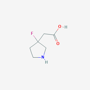 molecular formula C6H10FNO2 B13320941 2-(3-Fluoropyrrolidin-3-yl)acetic acid 