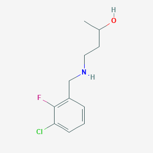 molecular formula C11H15ClFNO B13320952 4-{[(3-Chloro-2-fluorophenyl)methyl]amino}butan-2-ol 