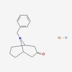 molecular formula C15H20BrNO B13320975 9-Benzyl-9-azabicyclo[3.3.1]nonan-3-onehydrobromide 