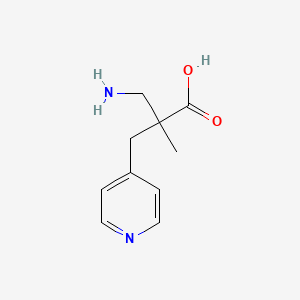 molecular formula C10H14N2O2 B13320988 3-Amino-2-methyl-2-(pyridin-4-ylmethyl)propanoicacid 