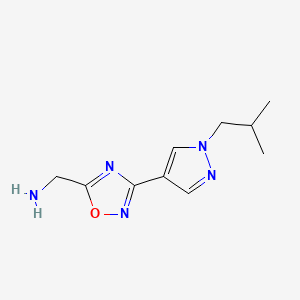 molecular formula C10H15N5O B13321000 (3-(1-isobutyl-1H-pyrazol-4-yl)-1,2,4-oxadiazol-5-yl)methanamine 