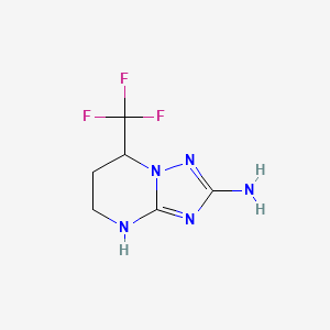 molecular formula C6H8F3N5 B13321023 7-(Trifluoromethyl)-4H,5H,6H,7H-[1,2,4]triazolo[1,5-a]pyrimidin-2-amine 