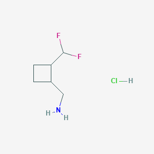 molecular formula C6H12ClF2N B13321026 (2-(Difluoromethyl)cyclobutyl)methanamine hydrochloride 