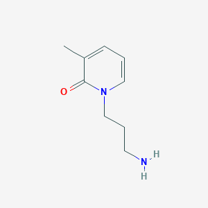 molecular formula C9H14N2O B13321043 1-(3-Aminopropyl)-3-methylpyridin-2(1H)-one 