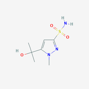 molecular formula C7H13N3O3S B13321059 5-(2-Hydroxypropan-2-yl)-1-methyl-1H-pyrazole-3-sulfonamide 