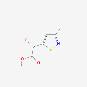 molecular formula C6H6FNO2S B13321076 2-Fluoro-2-(3-methyl-1,2-thiazol-5-yl)acetic acid 