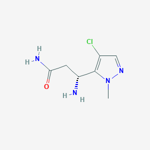 (3R)-3-Amino-3-(4-chloro-1-methyl-1H-pyrazol-5-yl)propanamide