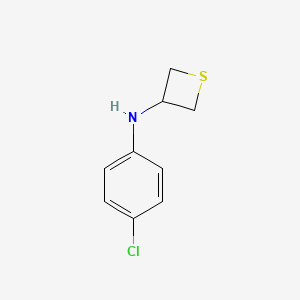 molecular formula C9H10ClNS B13321113 N-(4-chlorophenyl)thietan-3-amine 