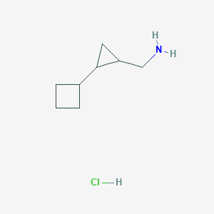 molecular formula C8H16ClN B13321181 (2-Cyclobutylcyclopropyl)methanamine hydrochloride 