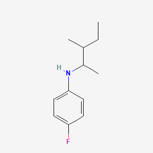 molecular formula C12H18FN B13321228 4-fluoro-N-(3-methylpentan-2-yl)aniline 