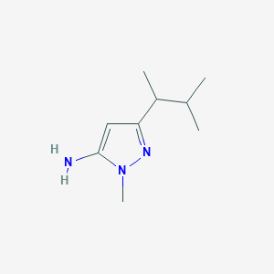 molecular formula C9H17N3 B13321237 1-methyl-3-(3-methylbutan-2-yl)-1H-pyrazol-5-amine 