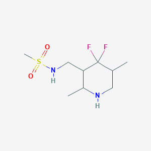 molecular formula C9H18F2N2O2S B13321250 N-((4,4-Difluoro-2,5-dimethylpiperidin-3-yl)methyl)methanesulfonamide 