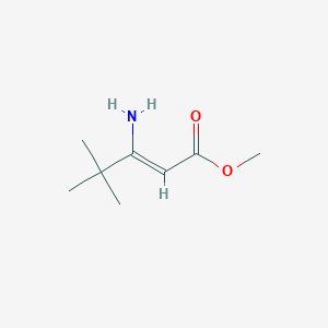 molecular formula C8H15NO2 B13321285 Methyl 3-amino-4,4-dimethylpent-2-enoate 