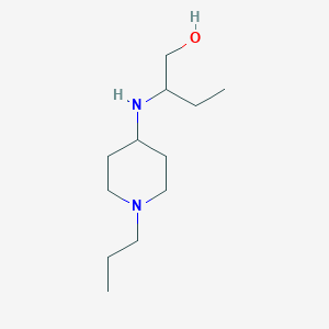 molecular formula C12H26N2O B13321315 2-[(1-Propylpiperidin-4-yl)amino]butan-1-ol 