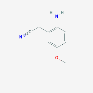 molecular formula C10H12N2O B13321321 2-(2-Amino-5-ethoxyphenyl)acetonitrile 