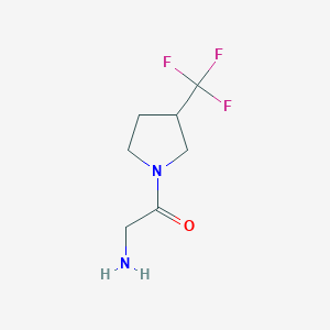 molecular formula C7H11F3N2O B13321322 2-Amino-1-(3-(trifluoromethyl)pyrrolidin-1-yl)ethan-1-one 