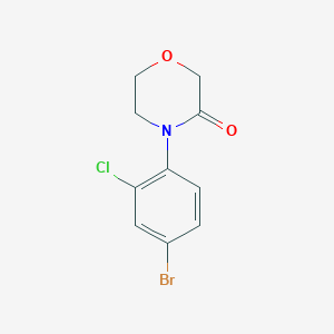 molecular formula C10H9BrClNO2 B13321357 4-(4-Bromo-2-chloro-phenyl)-morpholin-3-one 