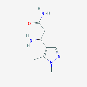 (3R)-3-Amino-3-(1,5-dimethyl-1H-pyrazol-4-yl)propanamide