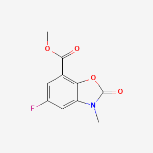 molecular formula C10H8FNO4 B13321414 Methyl 5-fluoro-3-methyl-2-oxo-2,3-dihydrobenzo[d]oxazole-7-carboxylate 