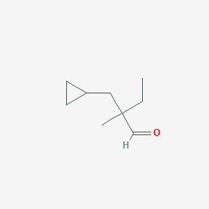 molecular formula C9H16O B13321461 2-(Cyclopropylmethyl)-2-methylbutanal 