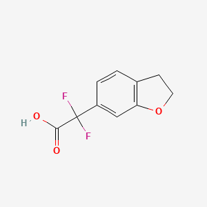 molecular formula C10H8F2O3 B13321527 2-(2,3-Dihydro-1-benzofuran-6-yl)-2,2-difluoroacetic acid 