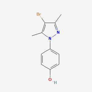 molecular formula C11H11BrN2O B13321528 4-(4-Bromo-3,5-dimethyl-1H-pyrazol-1-yl)phenol 