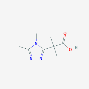 molecular formula C8H13N3O2 B13321550 2-(Dimethyl-4H-1,2,4-triazol-3-yl)-2-methylpropanoic acid 