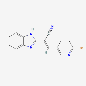 molecular formula C15H9BrN4 B13321551 2-(1H-Benzo[d]imidazol-2-yl)-3-(6-bromopyridin-3-yl)acrylonitrile 