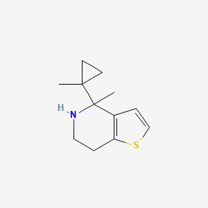 molecular formula C12H17NS B13321552 4-Methyl-4-(1-methylcyclopropyl)-4H,5H,6H,7H-thieno[3,2-c]pyridine 