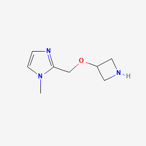 molecular formula C8H13N3O B13321624 2-[(Azetidin-3-yloxy)methyl]-1-methyl-1H-imidazole 