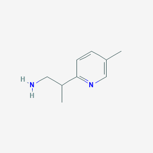 molecular formula C9H14N2 B13321643 2-(5-Methylpyridin-2-yl)propan-1-amine 