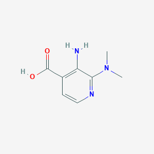 molecular formula C8H11N3O2 B13321657 3-Amino-2-(dimethylamino)isonicotinic acid 