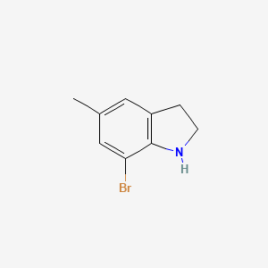 molecular formula C9H10BrN B13321660 7-bromo-5-methyl-2,3-dihydro-1H-indole 