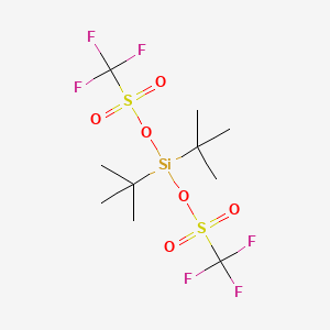 molecular formula C10H18F6O6S2Si B1332168 ジ-tert-ブチルシリル ビス(トリフルオロメタンスルホネート) CAS No. 85272-31-7