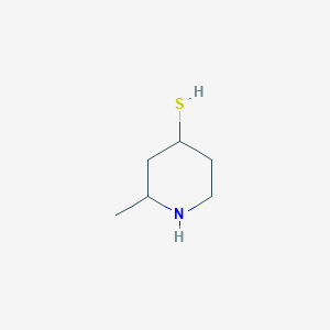 molecular formula C6H13NS B13321683 2-Methyl-piperidine-4-thiol 