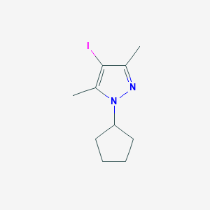 molecular formula C10H15IN2 B13321690 1-cyclopentyl-4-iodo-3,5-dimethyl-1H-pyrazole 